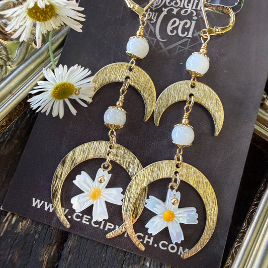 Flower Child Daisy Moon Earrings