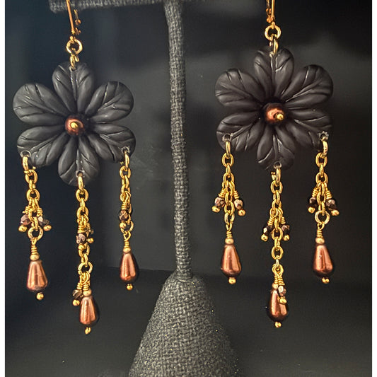 Dark Daisy Earrings