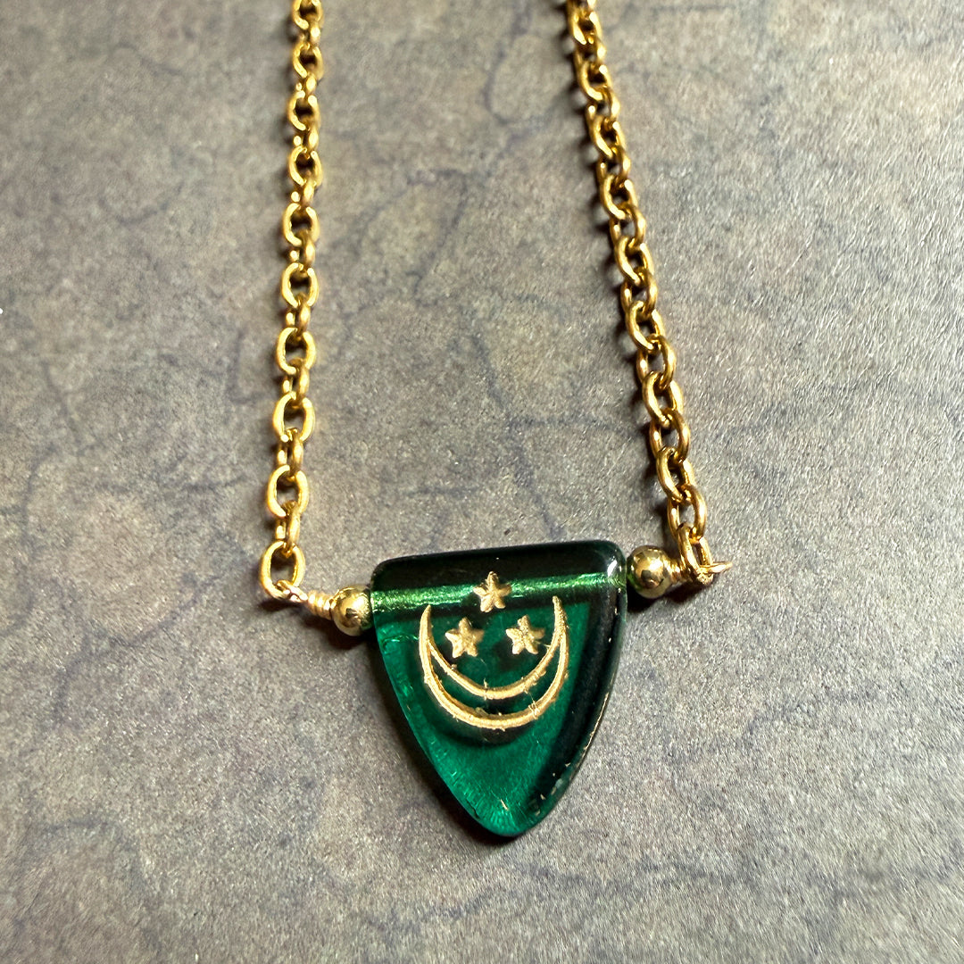 Moon Single Necklace GREEN