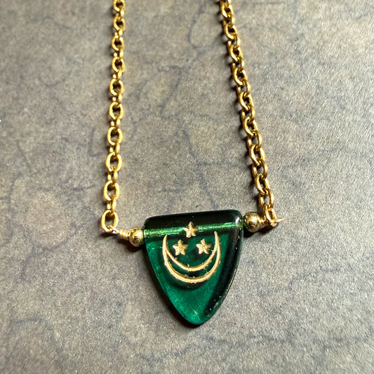 Moon Single Necklace GREEN