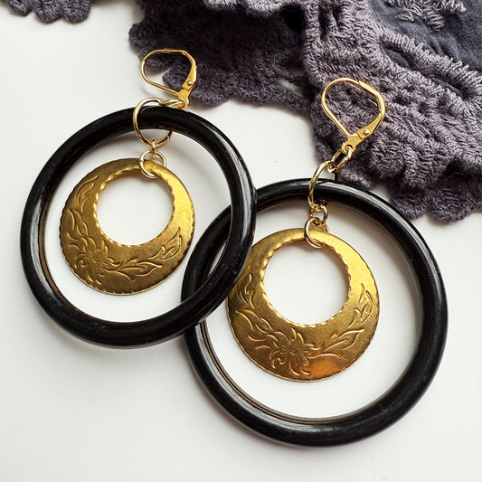 Etched Brass Hoops
