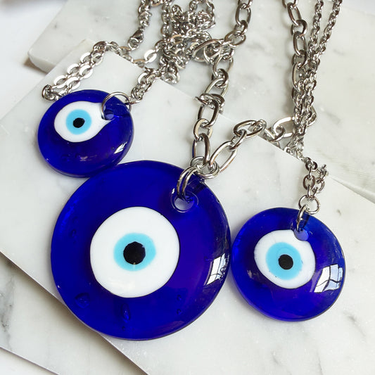 Glass Evil Eye Pendant Necklaces