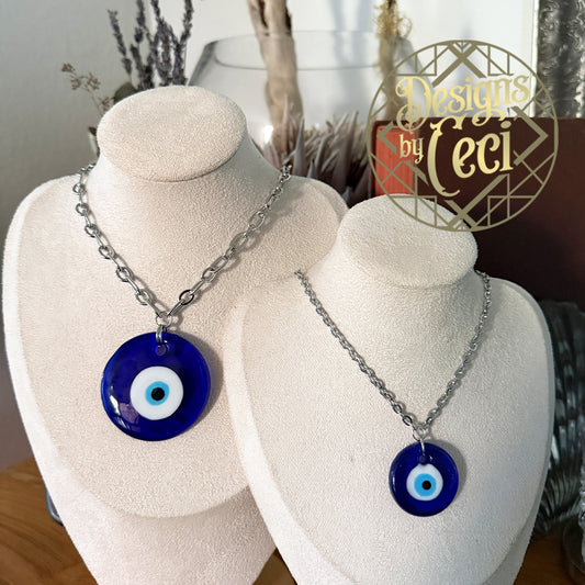 Glass Evil Eye Pendant Necklaces