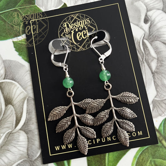 Leaf Stem Earrings