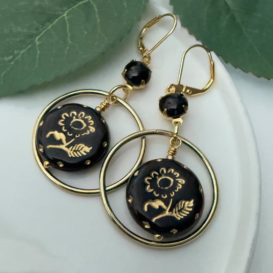 Dark Spring Hoop Earrings