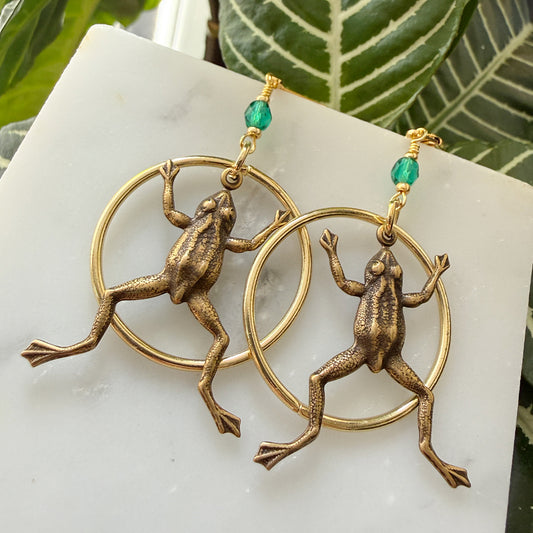 Frog Specimen Hoop Earrings
