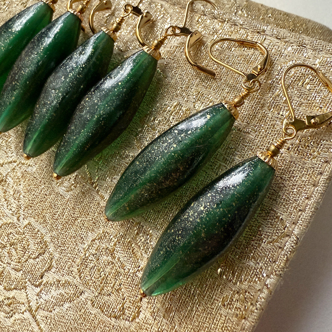 Glitter Green Earrings