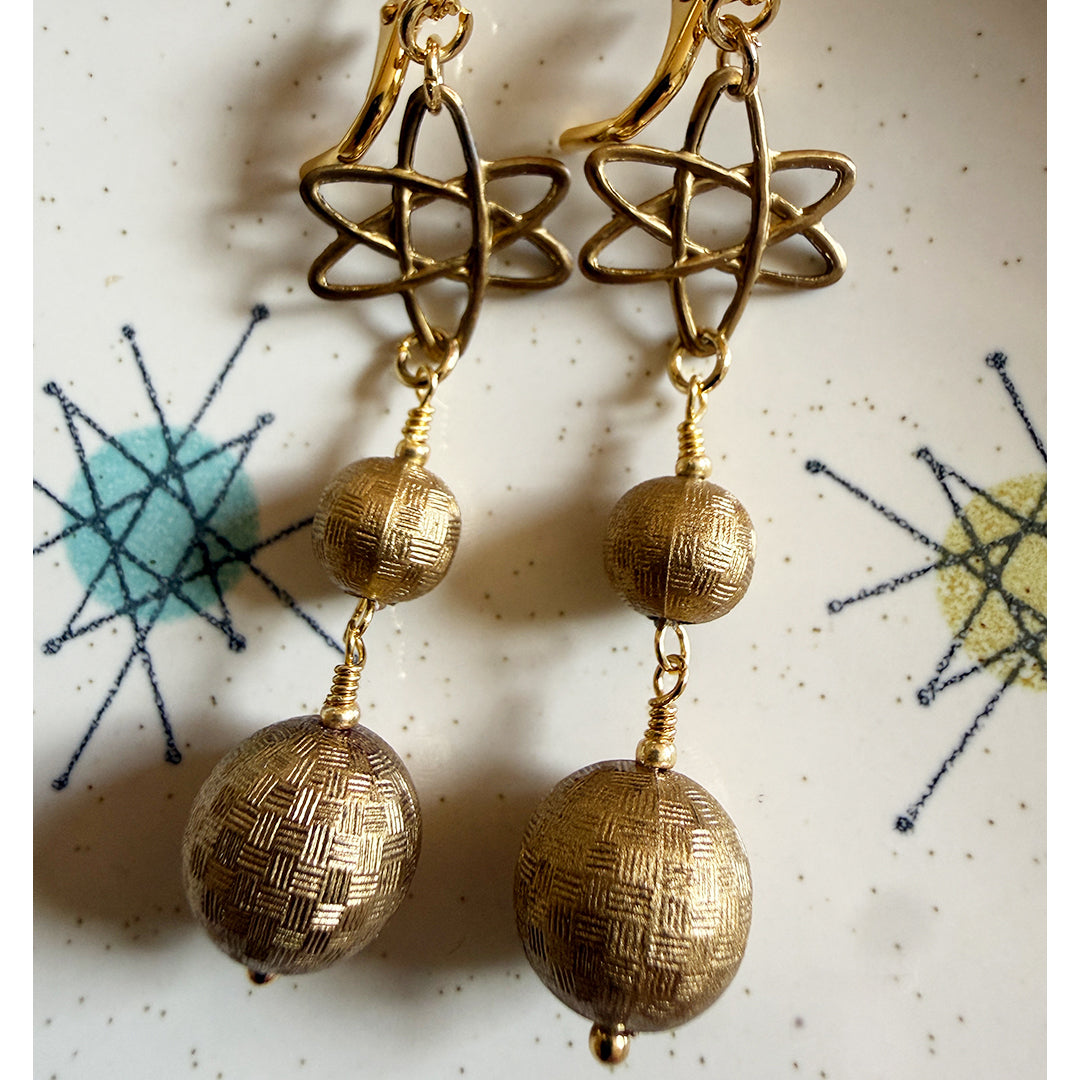 Atomic Gold Drop Earrings