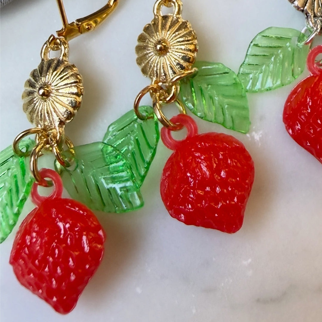 Strawberry Drop Earrings