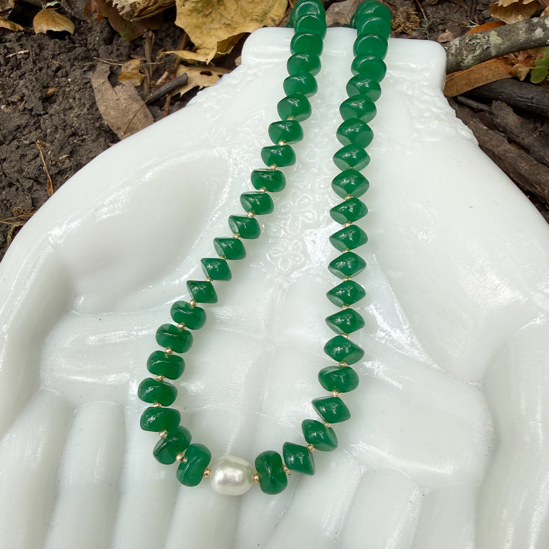 Pearl Jade Beaded Necklace