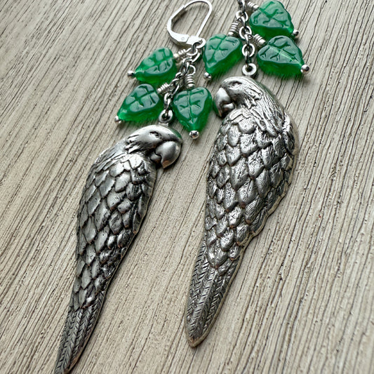 Paradise Birds Earrings GREEN