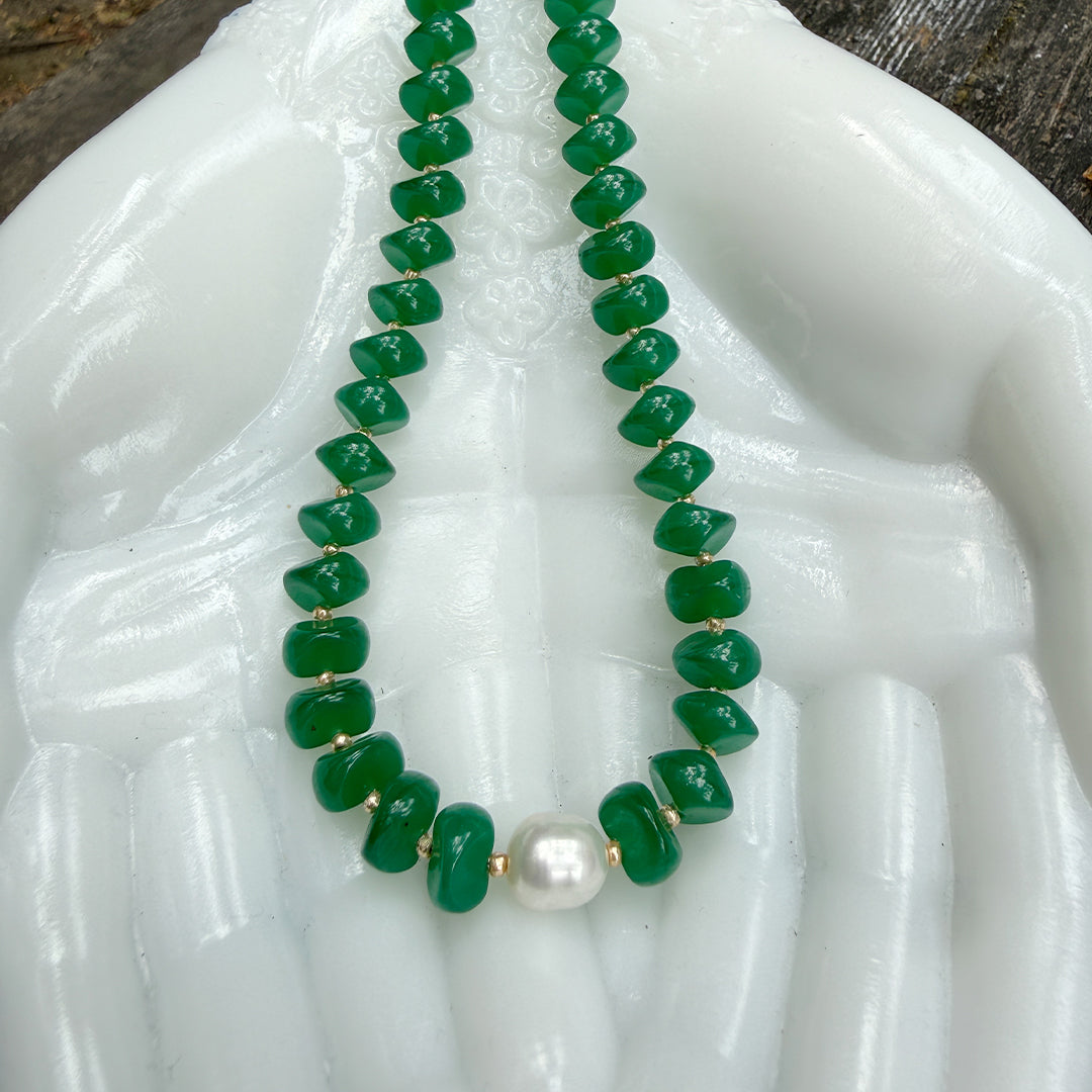 Pearl Jade Beaded Necklace