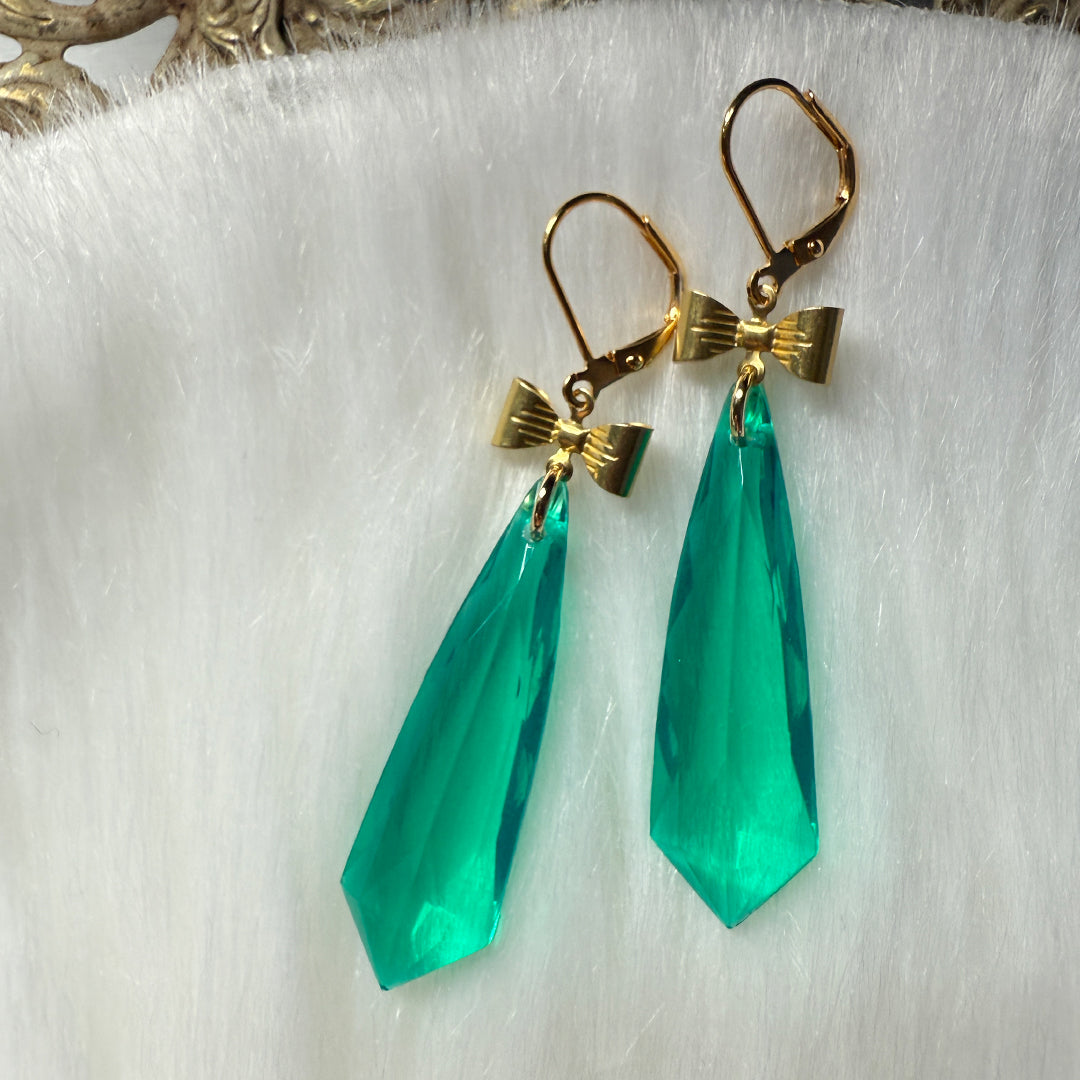 Merry Crystal Bow Drop Earrings