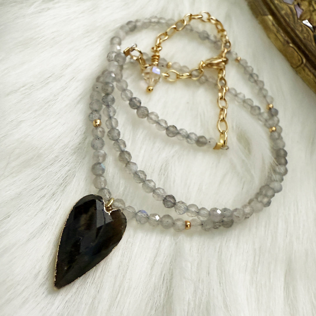Intuition Labradorite Heart Necklace