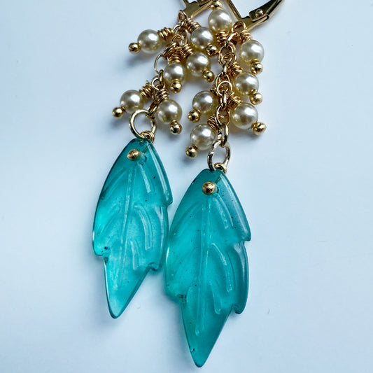 Leafy Pearl Drops Teal