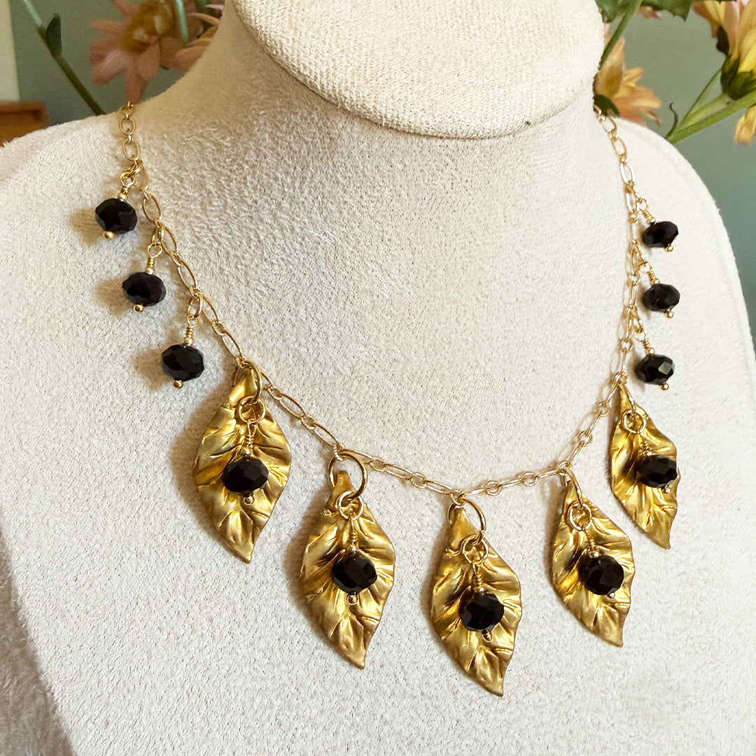 Brass Leaves Vintage Necklace