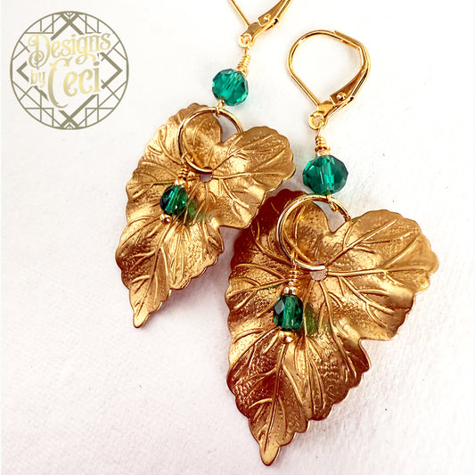 Emerald Ivy Drops Earrings