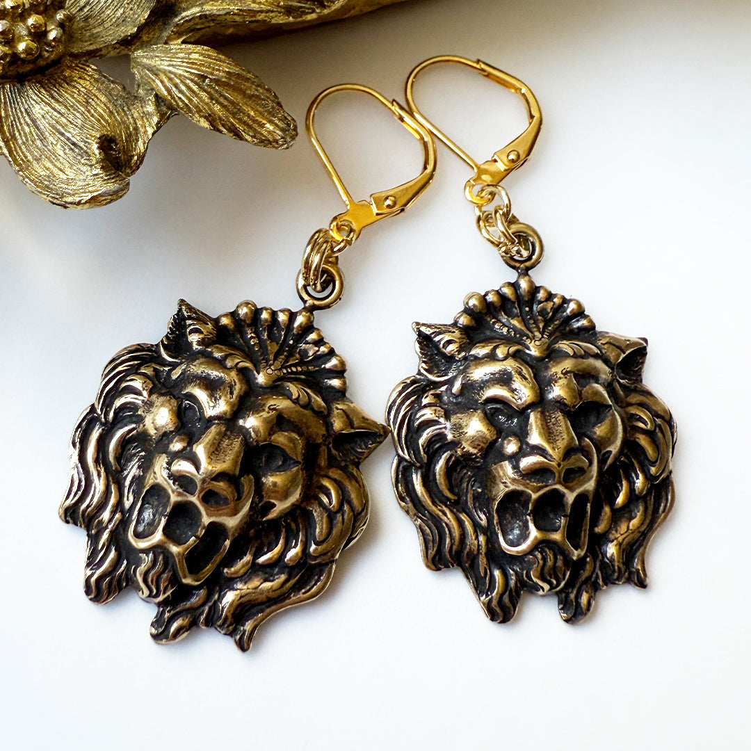 Regal Leo Lion Earrings