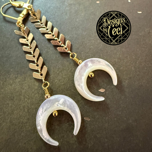 Arrow Crescent Drop Earrings