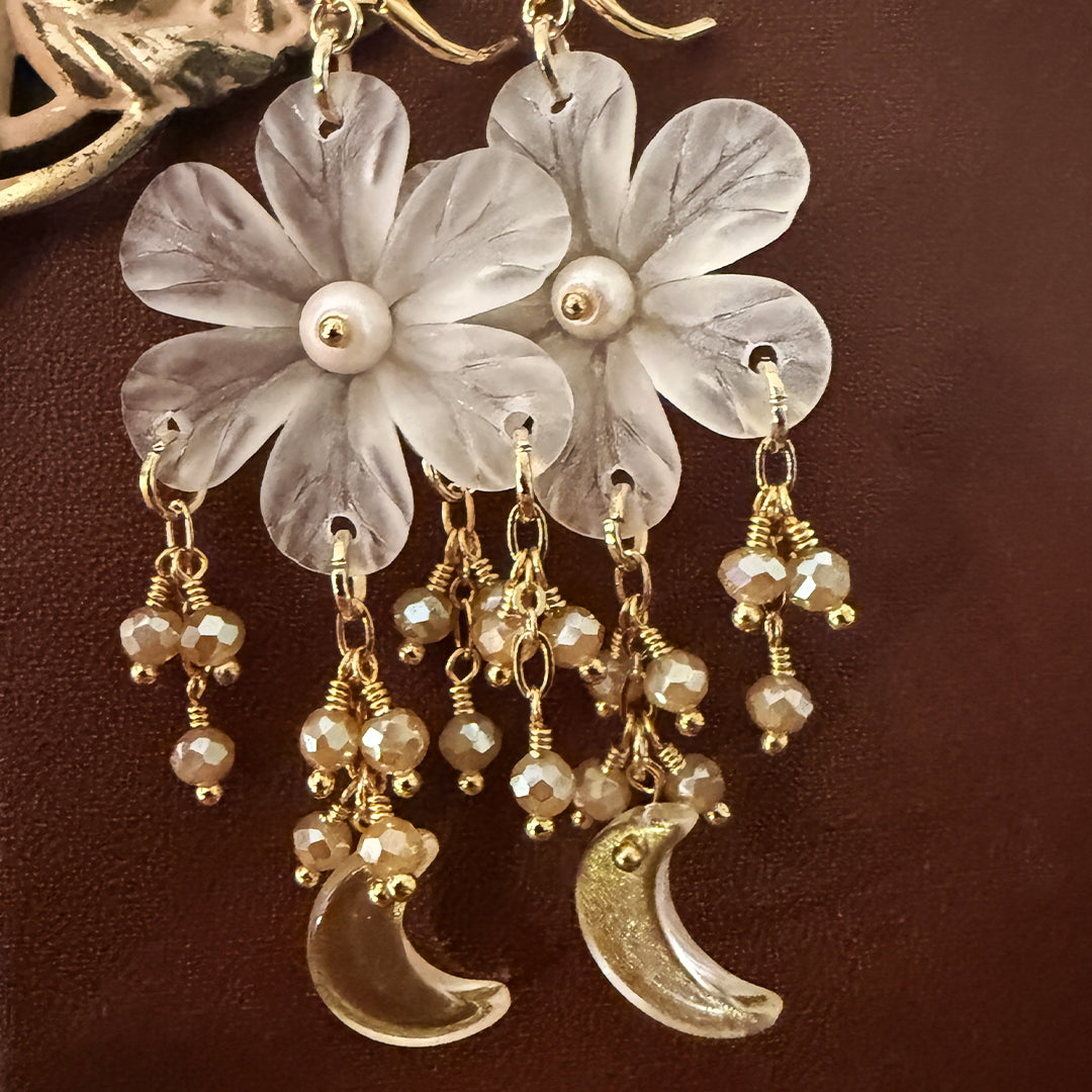 Moon Blossoms Statement Earrings
