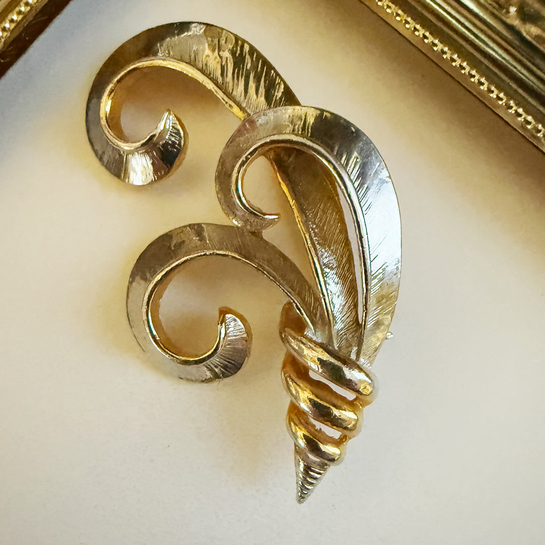 Vintage Modernist Cornucopia Brooch