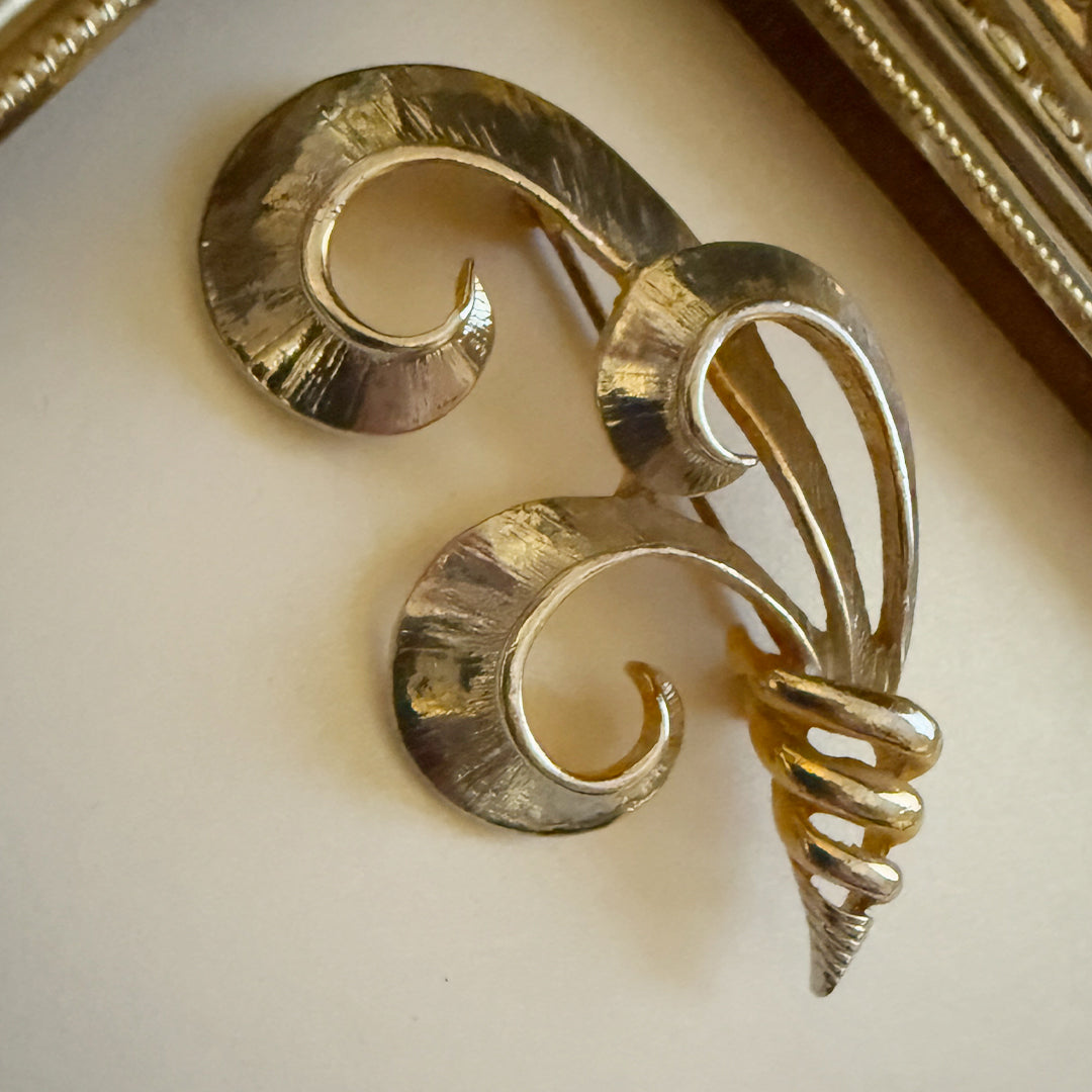 Vintage Modernist Cornucopia Brooch