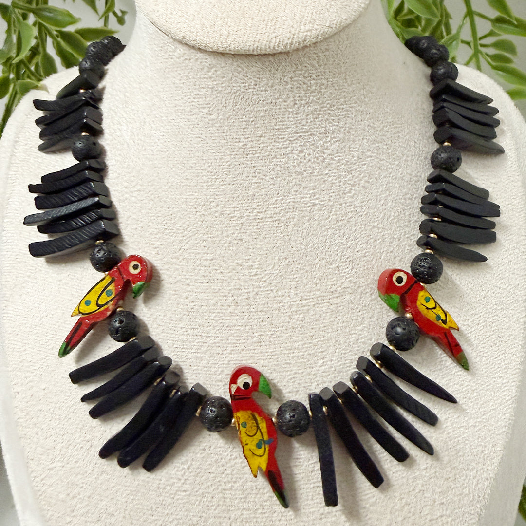Scarlet Macaw Spike Necklace