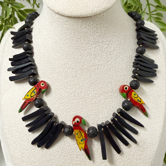 Scarlet Macaw Spike Necklace