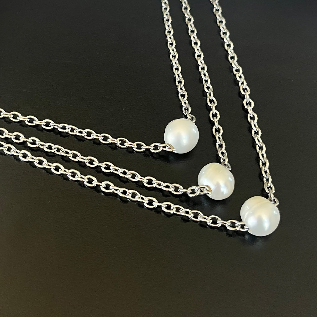 Stone Collector Unisex Floating Pearl Necklace