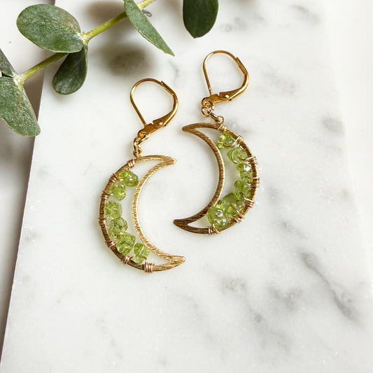 Peridot Crescent Moons SMALL
