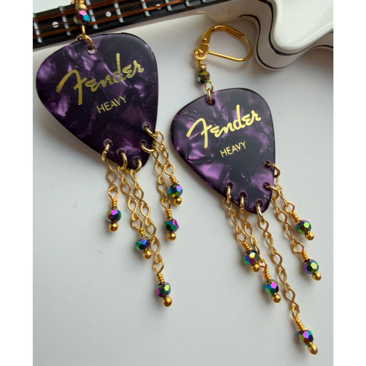 Emerald Lady Guitar Pick earrings