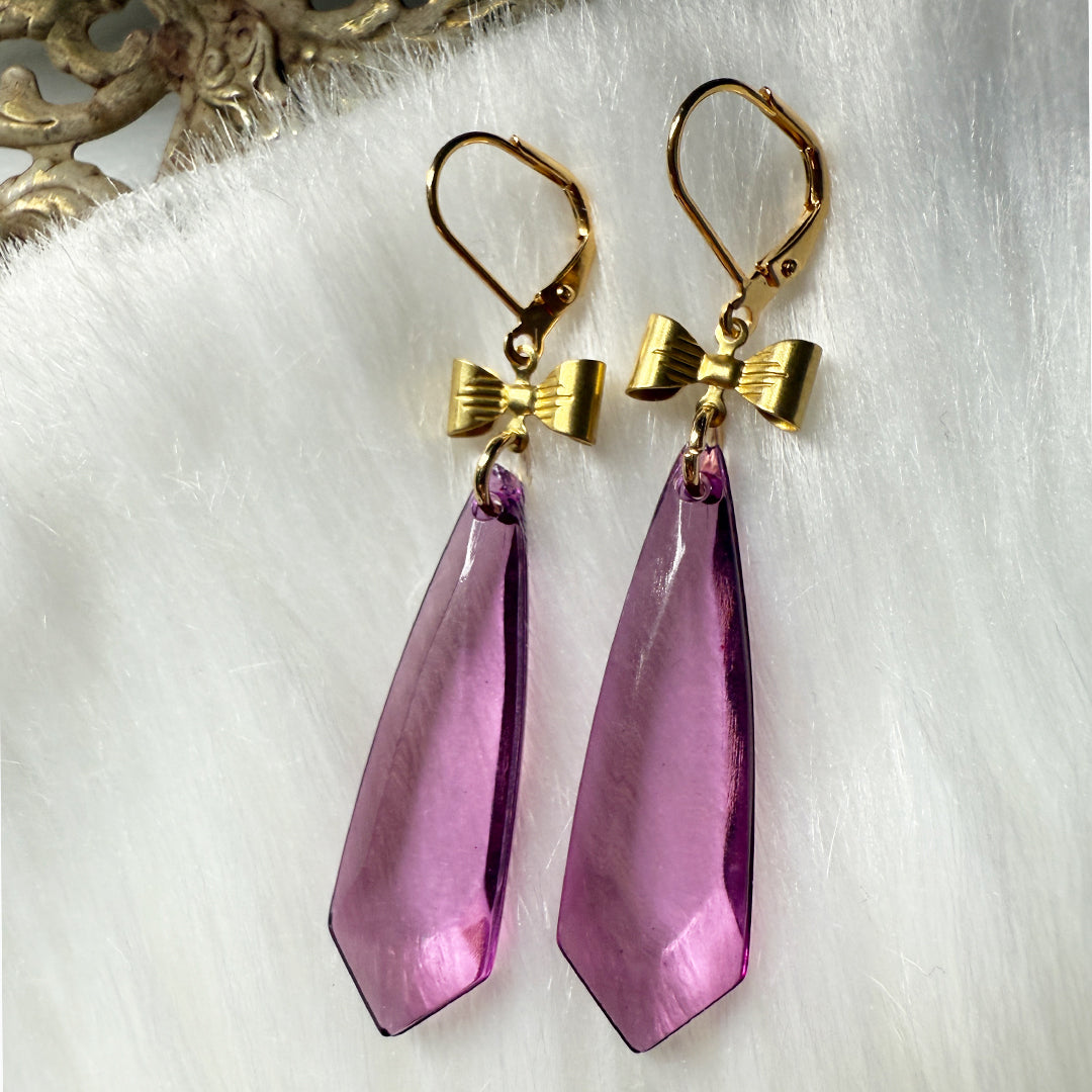 Merry Crystal Bow Drop Earrings