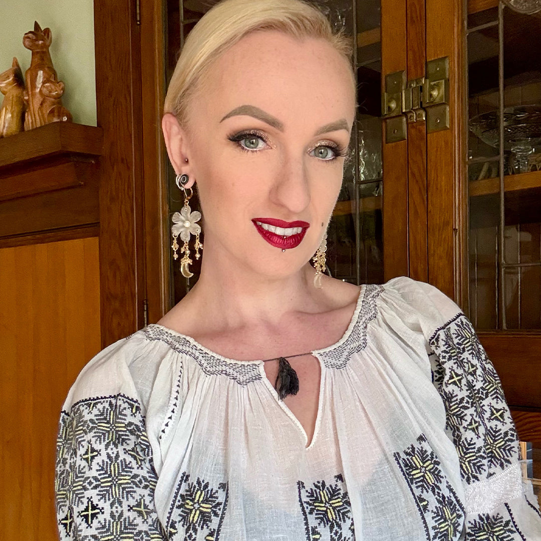 Moon Blossoms Statement Earrings