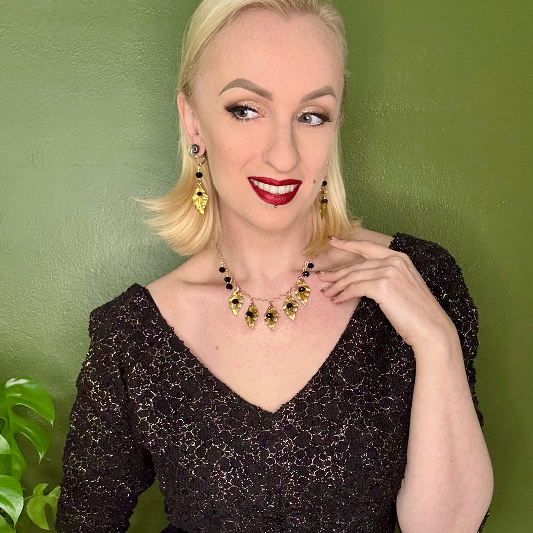 Brass Leaves Vintage Necklace