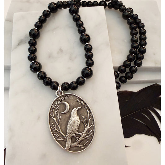 Nevermore Raven Necklace Large