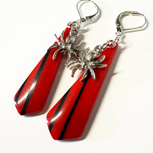 Retro Striped Charm Earrings