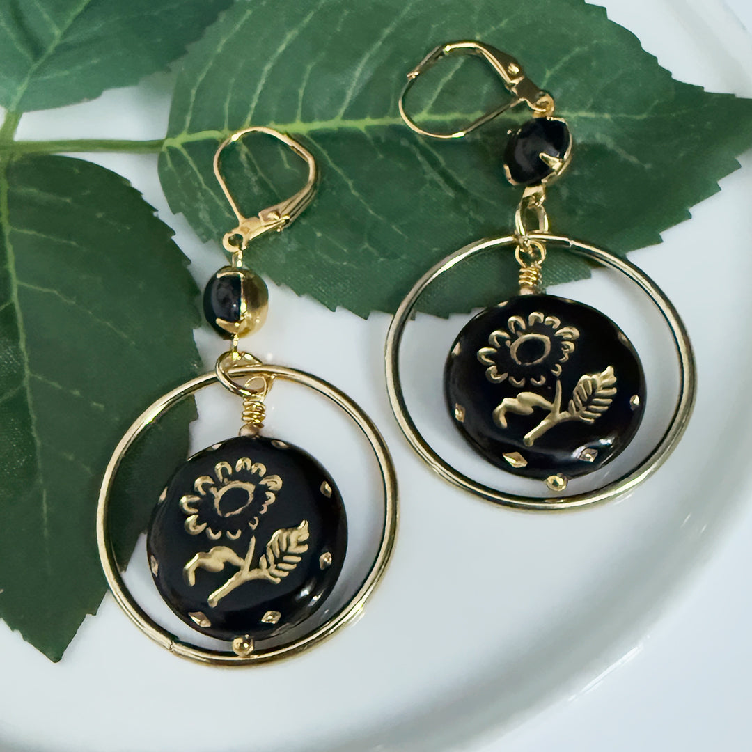Dark Spring Hoop Earrings