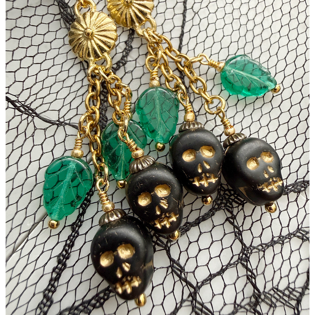 Scary Berries Skull Cherry Earrings