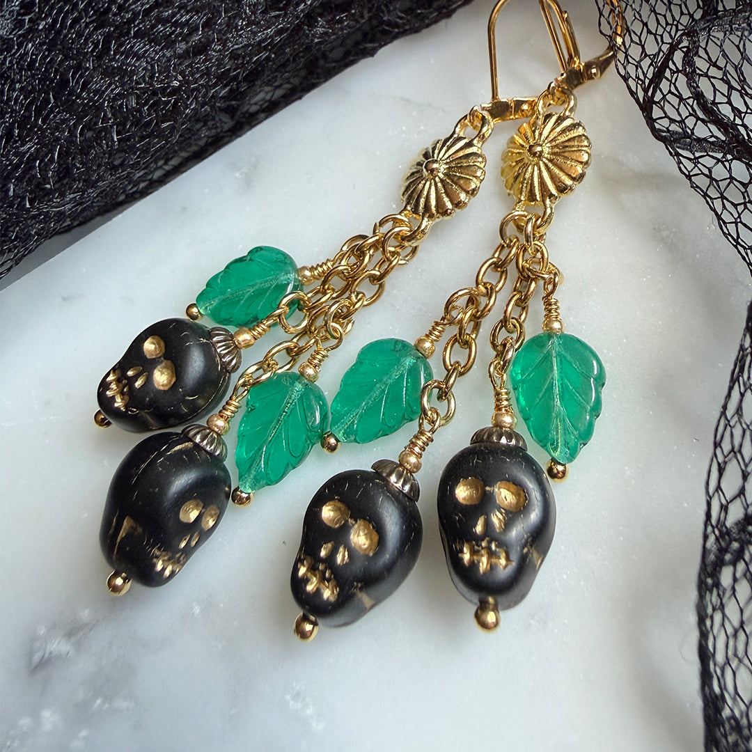 Scary Berries Skull Cherry Earrings