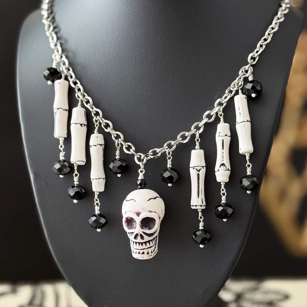 SKULL & BONES Tiki-Goth Statement Necklace