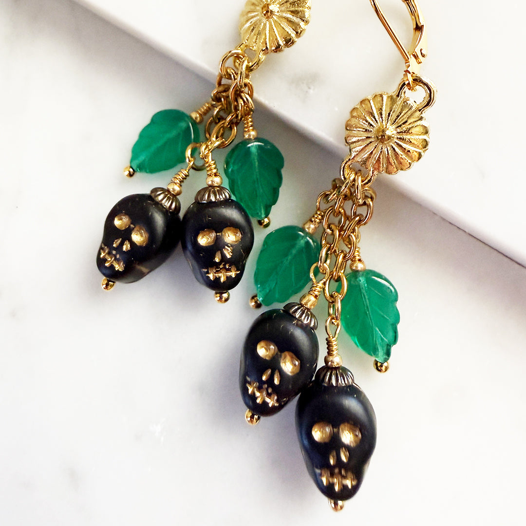 Scary Berries Skull Cherry Earrings