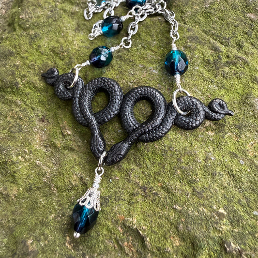 Azura Snake Necklace Black