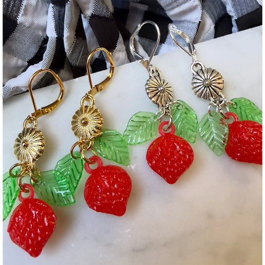 Strawberry Drop Earrings