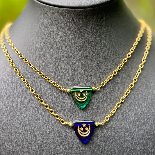 Moon Spell Charm Necklace GREEN