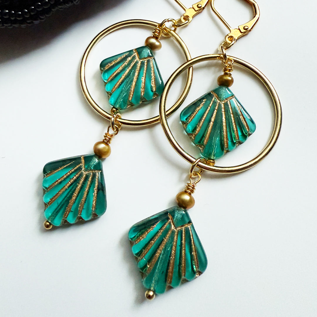 Gemini Shell Hoop Earrings