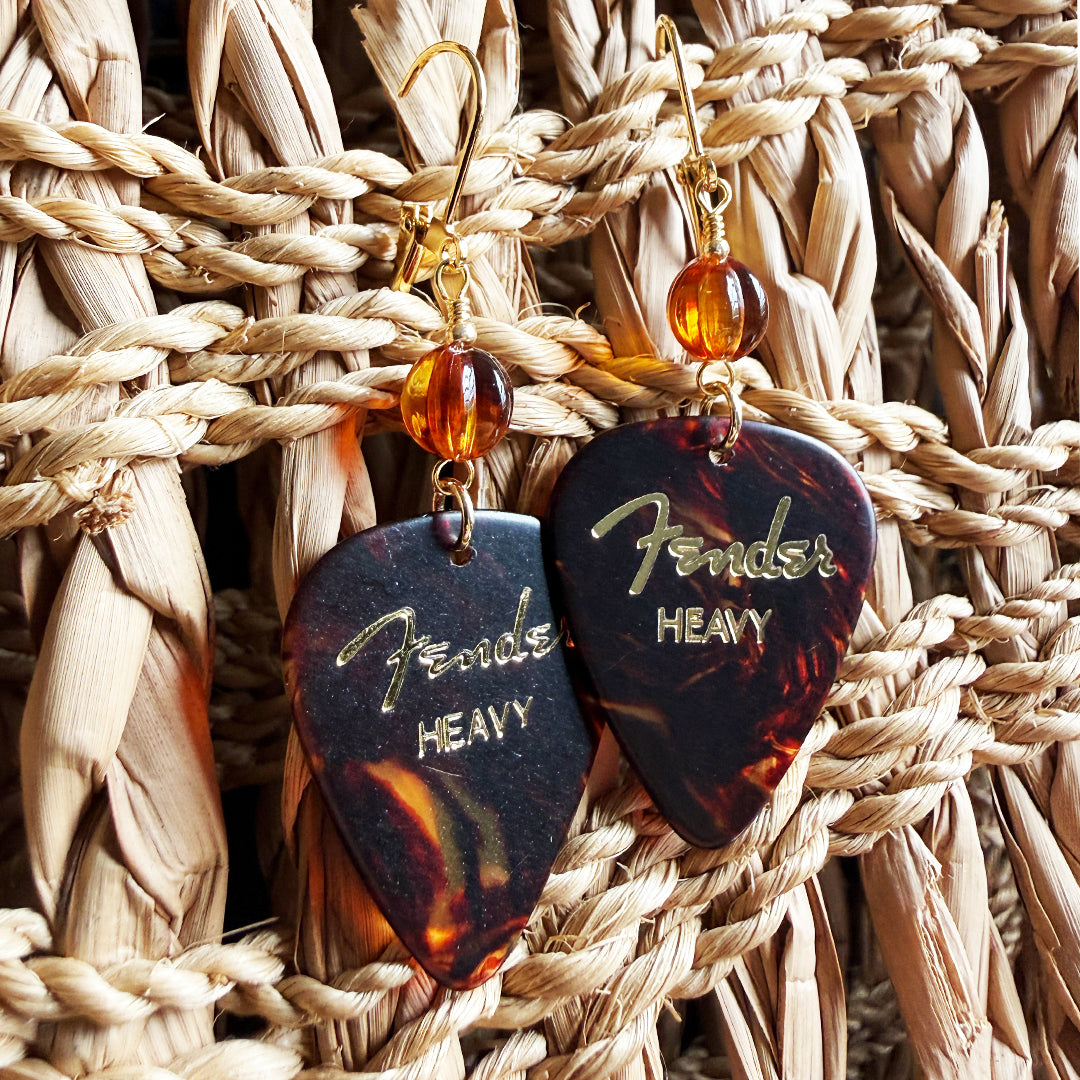 Sunset Sessions Tortoise Guitar Pick Earrings