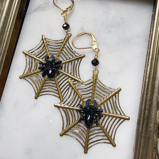 Sparkle the Spider Web Earrings