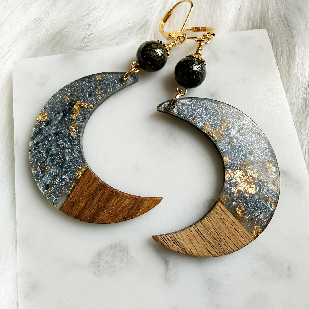 Moonlit Sky Crescent Moon Earrings